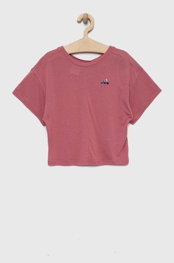 Dětské tričko adidas růžová barva