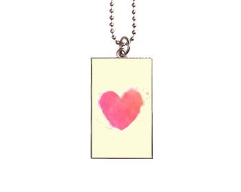 Medailonek obdélník watercolor heart