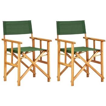 Režisérské židle 2 ks masivní akáciové dřevo zelené 45949 (45949)