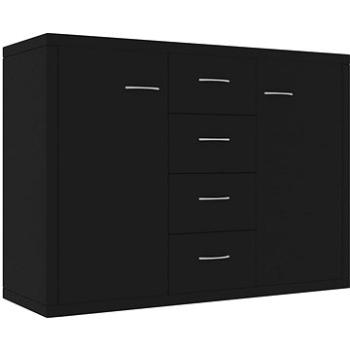Příborník černý 88 x 30 x 65 cm dřevotříska (800685)