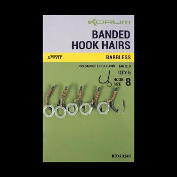 Korum háček s gumičkou banded hook hairs barbless - velikost 12