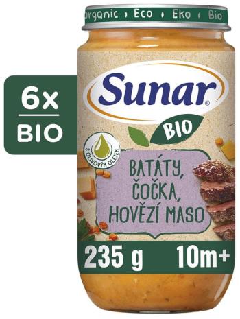 Sunar BIO příkrm batáty, červená čočka, hovězí maso 10m+, 6 x 235 g