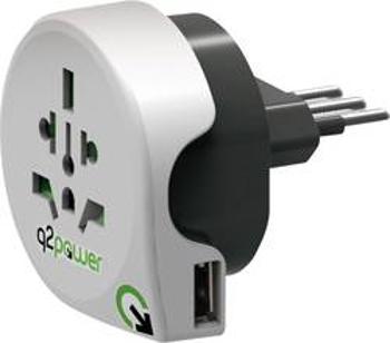 Cestovní adaptér Q2 Power Welt nach Italien mit USB 1.100190