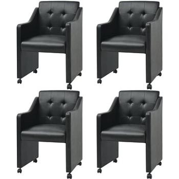 Jídelní židle 4 ks černé umělá kůže (274216)