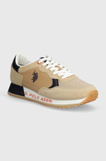 Sneakers boty U.S. Polo Assn. CLEEF béžová barva, CLEEF006M 4TS1