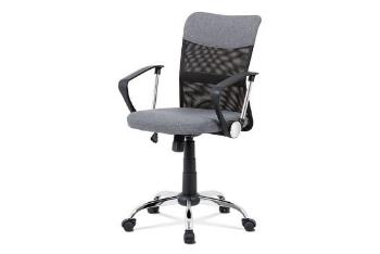 Autronic KA-V202 GREY Kancelářská židle, šedá látka, černá MESH, houpací mech, kříž chrom