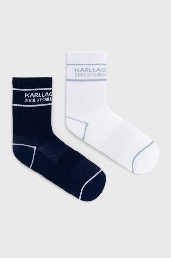 Ponožky Karl Lagerfeld (2-pack) dámské, tmavomodrá barva