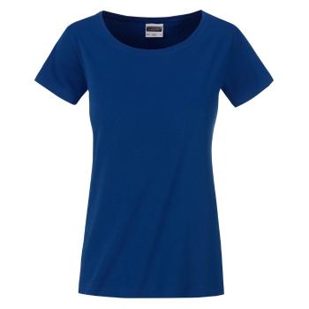 James & Nicholson Klasické dámské tričko z biobavlny 8007 - Tmavá královská modrá | S