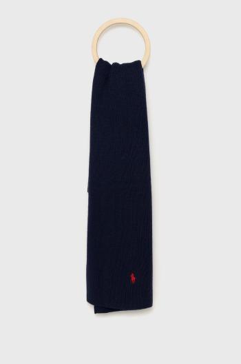 Vlněná šála Polo Ralph Lauren tmavomodrá barva