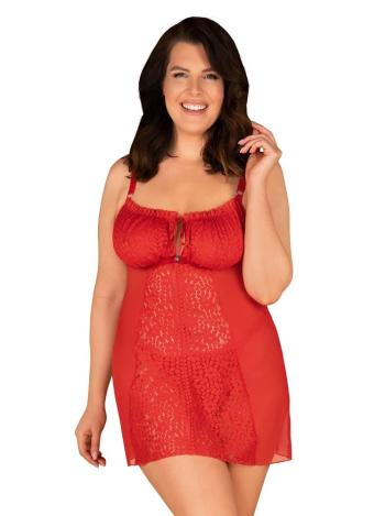 Svůdná košilka Blossmina chemise - Obsessive Červená 6XL/7XL