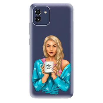 Odolné silikonové pouzdro iSaprio - Coffe Now - Blond - Samsung Galaxy A03