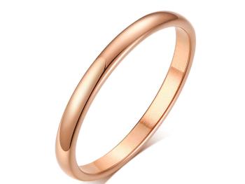 Ziskoun Decentní prsten z chirurgické oceli - Rose Gold SR203 Velikost: 8
