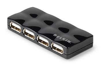 Belkin USB 2.0 Hub 4-port Hi-Speed Mobile - černý, F5U404cwBLK