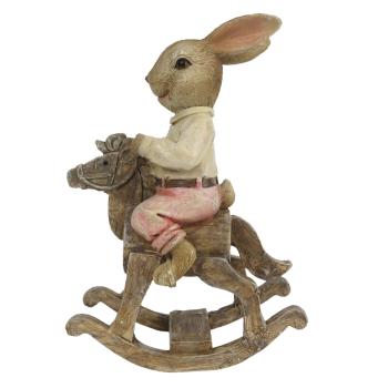 Dekorace králíka na houpacím koníkovi - 9*4*13 cm 6PR3293