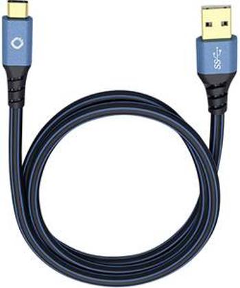 USB 3.0 kabel Oehlbach USB Plus C3 9326, 1.00 m, modrá