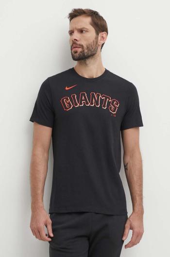 Bavlněné tričko Nike San Francisco Giants černá barva, s potiskem