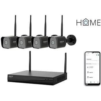 iGET HOME Wi-Fi NVR N4C4, rozlišení 2K+, 3 MPx, Wi-Fi rekordér s voděodolnými kamerami s obousměrným (N4C4)