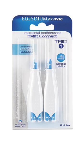 Elgydium Trio Compact Blue mezizubní kartáček 6 ks