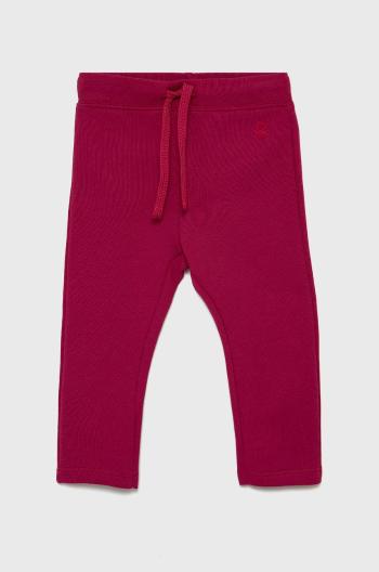 Dětské kalhoty United Colors of Benetton fialová barva, hladké