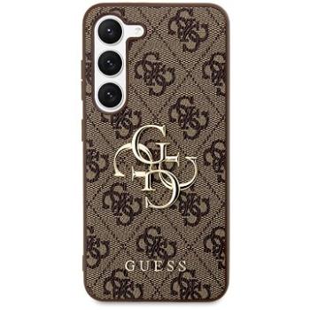 Guess PU 4G Metal Logo Zadní Kryt pro Samsung Galaxy S23 Brown (GUHCS23S4GMGBR)