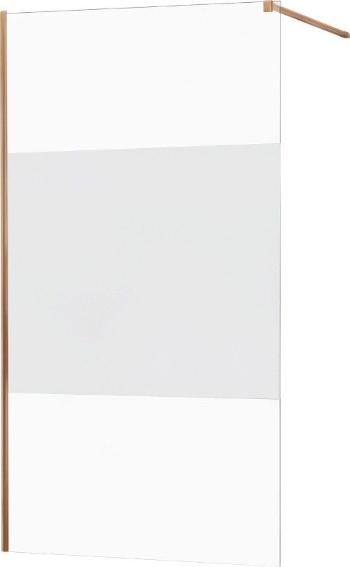 MEXEN/S KIOTO Sprchová zástěna WALK-IN 120x200 cm 8 mm, růžové zlato, Transparent/matné sklo 800-120-101-60-35