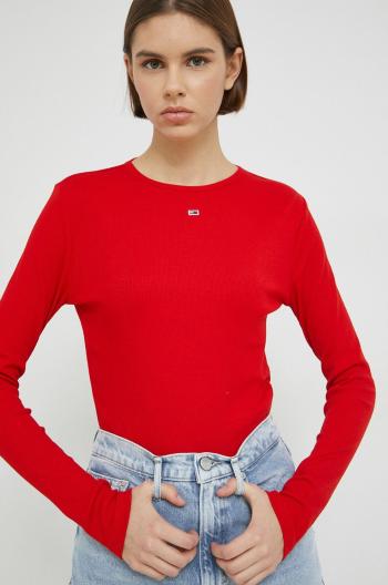 tričko s dlouhým rukávem Tommy Jeans , červená barva