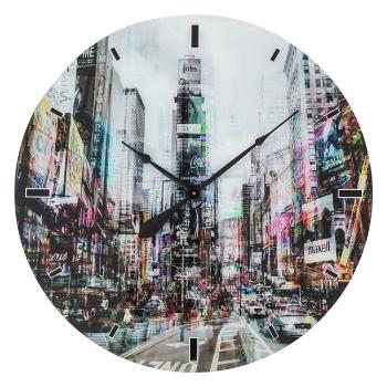 Nástěnné hodiny Glass Times Square Ø80 cm