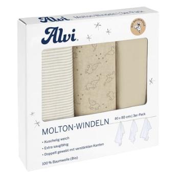 Alvi ® Molton plenky 3-pack Starfant 80 x 80 cm