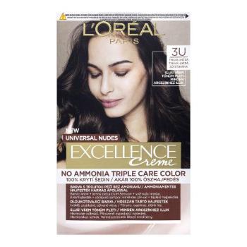 L'Oréal Paris Excellence Creme Triple Protection 48 ml barva na vlasy pro ženy 3U Dark Brown na barvené vlasy; na všechny typy vlasů