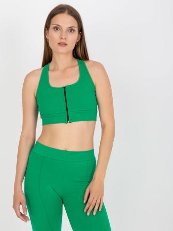 ZELENÝ CROP TOP NA ZIP -RV-TP-8011.42-GREEN Velikost: S