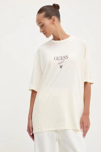 Bavlněné tričko Guess Originals béžová barva, s potiskem, M4BI15 K8FQ4