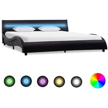 Rám postele s LED světlem černý umělá kůže 160x200 cm (285670)