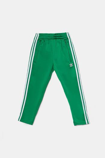 Dětské tepláky adidas Originals FIREBIRD PANTS zelená barva, s aplikací, IY9804