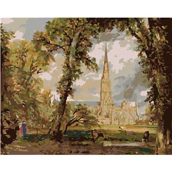 Diamondi - Diamantové malování - POHLED NA KATEDRÁLU V SALISBURY (JOHN CONSTABLE), 40x50 cm, Vypnuté (606141B)