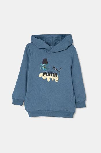 Dětská mikina Puma X TROLLS Hoodie TR modrá barva, s kapucí, s potiskem, 627378