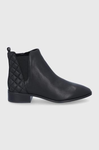 Kožené kotníkové boty Aldo Torwenflex dámské, černá barva, na plochém podpatku