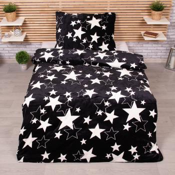 TP Mikroflanelové povlečení 140x200+70x90 - Stars black