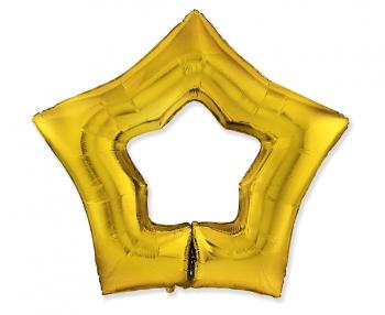 Flexmetal Fóliový balón zlatá hvězda 90 cm