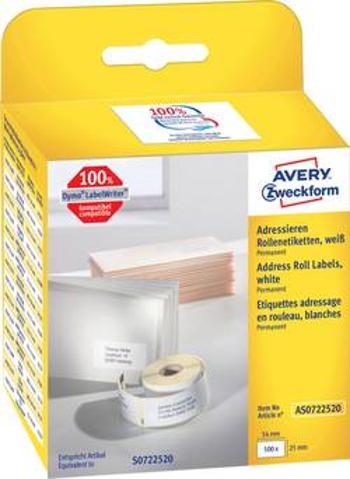 Avery-Zweckform etikety v roli 54 x 25 mm papír bílá 500 ks permanentní AS0722520 Adresní nálepky