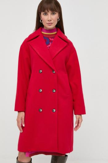 Kabát Silvian Heach dámský, červená barva, přechodný, dvouřadový