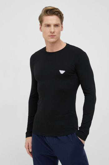 Tričko s dlouhým rukávem Emporio Armani Underwear černá barva