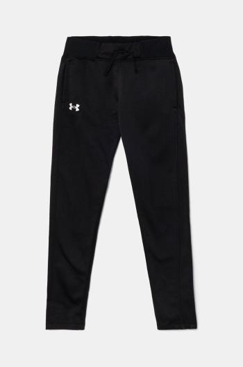 Dětské tepláky Under Armour Fleece Pants černá barva, hladké, 1356489