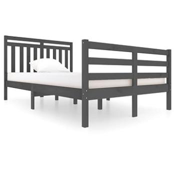 Rám postele šedý masivní dřevo 120 × 200 cm, 3100651 (3100651)