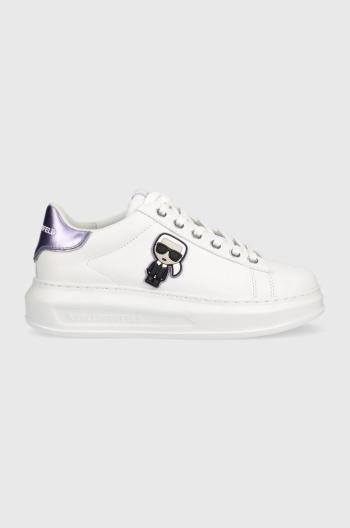 Kožené sneakers boty Karl Lagerfeld KL62530 KAPRI bílá barva