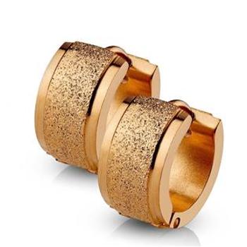 Šperky4U Zlacené ocelové náušnice - kroužky - OPN1215-RD