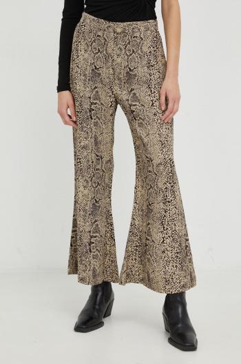 Kalhoty By Malene Birger dámské, hnědá barva, zvony, high waist