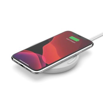 Belkin 10W Bezdrátová plochá nabíječka (s adaptérem) WIA001vfWH, bílá