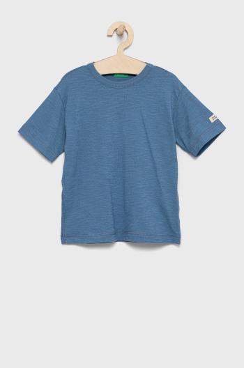 Dětské bavlněné tričko United Colors of Benetton tmavomodrá barva