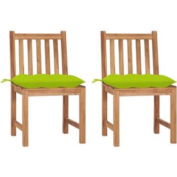 Zahradní židle 2 ks s poduškami masivní teakové dřevo, 3062942 (3062942)