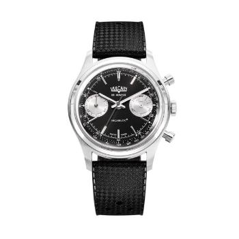 Vulcain Chronograph 70's - Black / Silver - Rubber